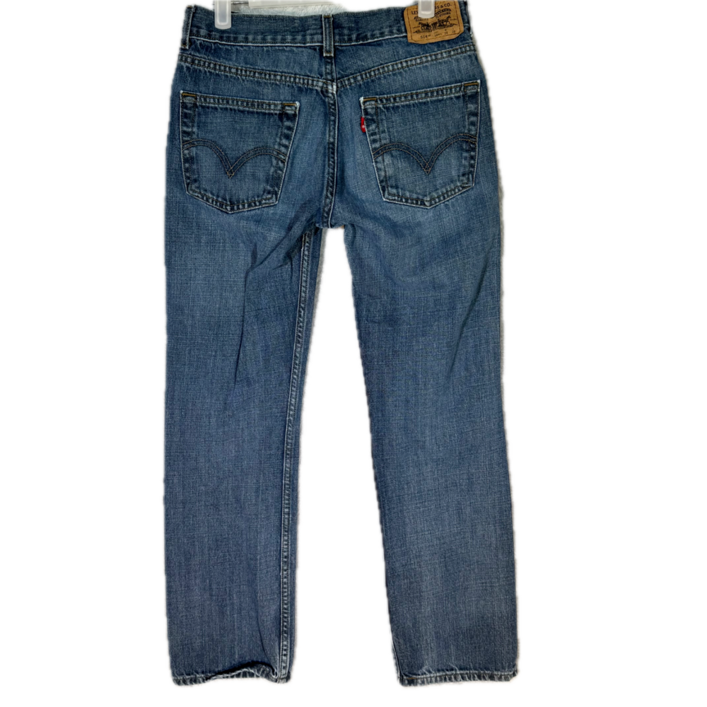 Levi's 514 Boy's Jeans 16 Reg 28 X 28 Blue Denim Cotton Mid-Rise Straight M1393